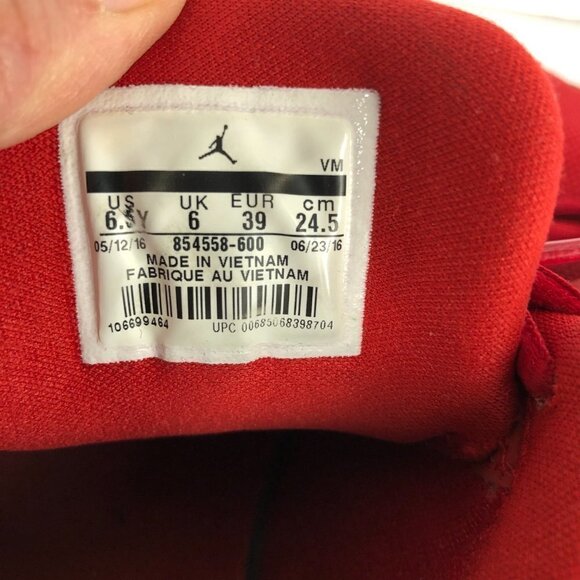 NIKE Air Jordan J23 Red Trainers Runners Sz 6.5Y - Picture 14 of 14